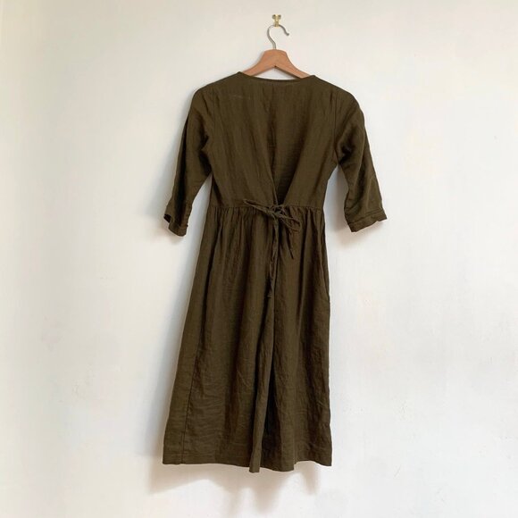 Pyne & Smith No.12 Linen Midi Dress in Beech - Picture 3 of 3